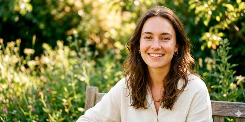 Femme belle souriante sans maquillage