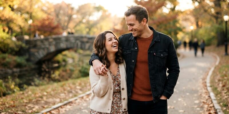 Homme amoureux en compagnie d'une belle jeune femme