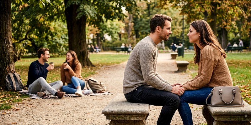 Couples dans un parc