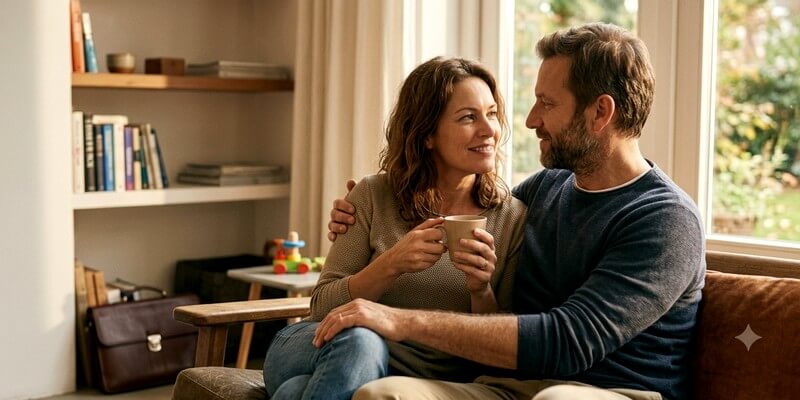 Femme amoureuse avec son mari