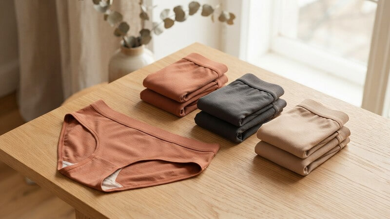 Culottes menstruelles rangées